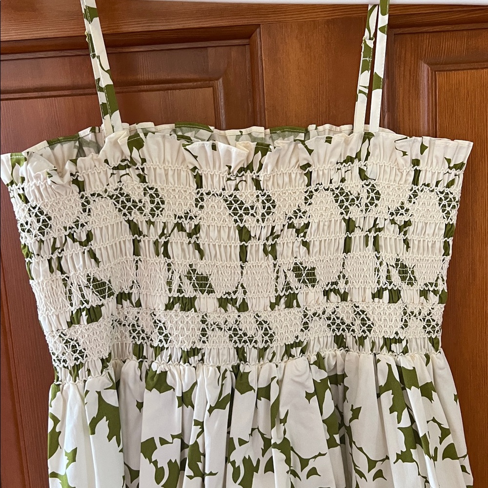 Tory Burch Green and White Floral Dress. New. Size M - Picture 5 of 7